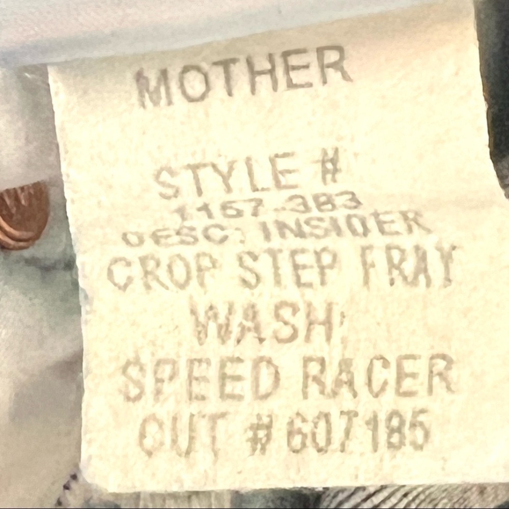 Mother Denim Insider Crop Step Fray Speed Racer Stripes Red 25 Jeans - Picture 12 of 14